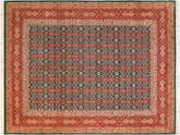 handmade Traditional  Green Rust Hand Knotted RECTANGLE 100% WOOL area rug 8x10